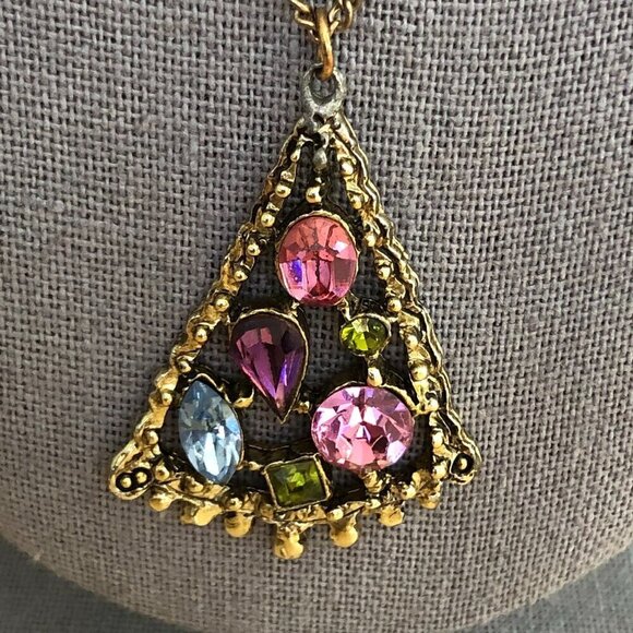Vintage Rhinestone Drop Necklace - Picture 2 of 5